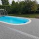 Réalisation contour de piscine en marbre résine
